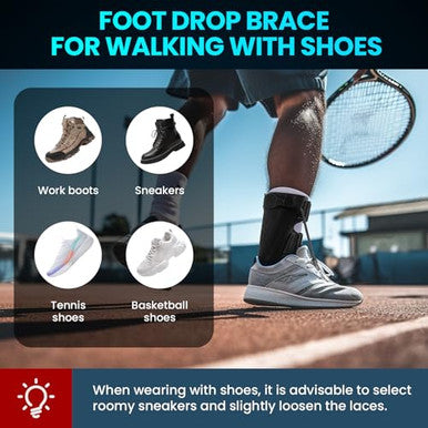 Welnove Afo Foot Drop Brace Adjustable Drop Foot Braces For Men & Women Soft And Comfortable Ankle Support For Walking Fits Left Or Right Foot Improves Gait & Stability