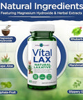 Vital Planet - Vital Lax Natural Laxative Cleanse Supplement For Occasional Constipation With Magnesium Hydroxide Slippery Elm Aloe And Triphala To Support Bowel Regularity 60 Capsules