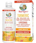 Maryruth'S Organics Liposomal Turmeric & Dha Curcumin Ginger Root Oil Algal Dha & Vitamin E Cognitive Function Mood Support Joint Health Liquid Supplement 15.22 Oz