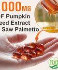 Mcukv Pumpkin Seed Oil With Saw Palmetto 1000Mg Per Serving Cold Pressed Pumpkin Seed Oil Capsules For Hair Scalp Urinary & Prostate SupportPure Virgin With Essential Fatty AcidsNon-Gmo 300Pcs
