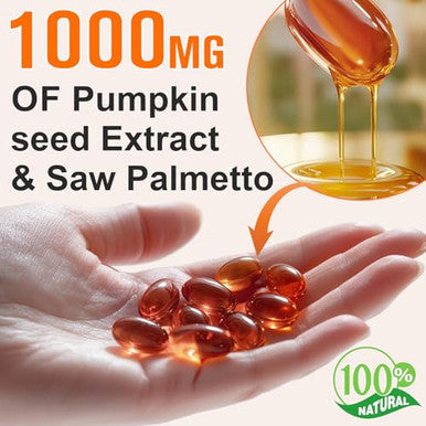Mcukv Pumpkin Seed Oil With Saw Palmetto 1000Mg Per Serving Cold Pressed Pumpkin Seed Oil Capsules For Hair Scalp Urinary & Prostate SupportPure Virgin With Essential Fatty AcidsNon-Gmo 300Pcs
