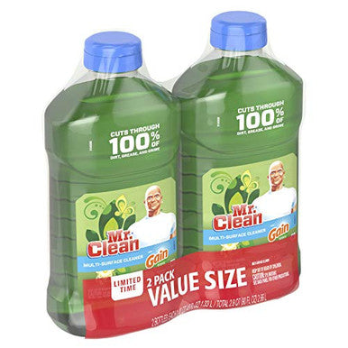 Mr. Clean Liquid All Purpose Multi-Surface Cleaner With Gain Original - 45 Ounce Each Bottle (Pack Of 2) (Total 90 Fl Oz)