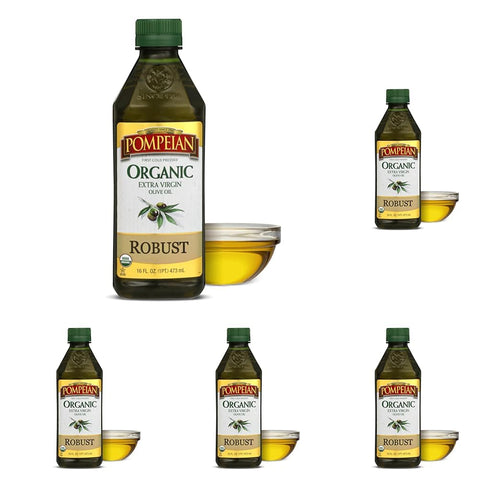 Pompeian Robust Extra Virgin Olive Oil, Contains Polyphenols, First Cold Pressed, 16 Fl Oz