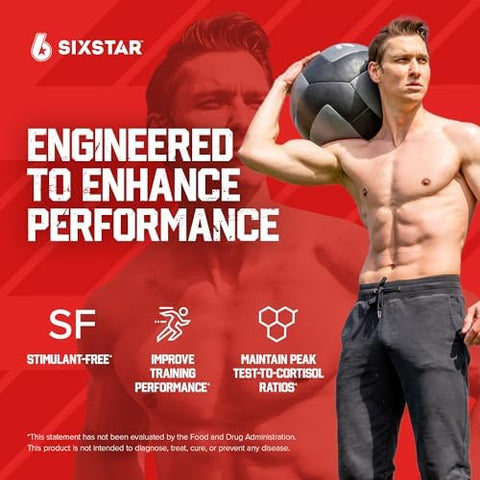 Six Star Nutrition Testosterone Booster For Men With Rhodiola Extract And Boron Citrate - Male Gym Workout Supplements For Muscle Growth Stamina & Energy - 60 Pills