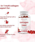 Micro Ingredients Multi Collagen Peptides 120 Collagen Gummies Type IIiIiiVX Protein With Biotin Hyaluronic Acid & Vitamin C Complex Pomegranate & Berry Flavored Sugar Free Non-Gmo