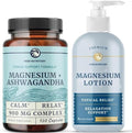 Nobi Nutrition Magnesium Lotion And Magnesium Ashwagandha Supplement Full Body Magnesium Support For Body And Mind With 8 Fl Oz Topical Magnesium Plus 2 Month Supply Magnesium Complex Pills
