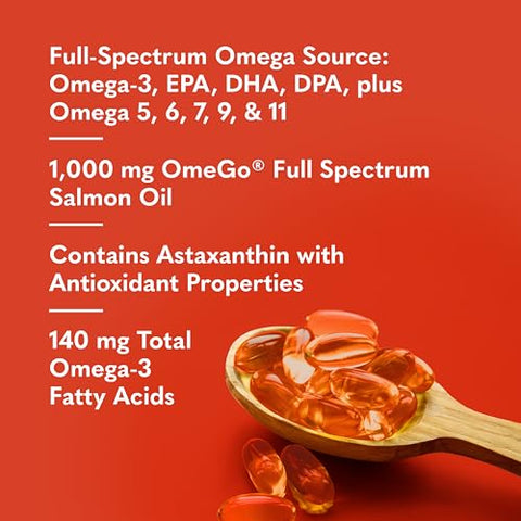Garden Of Life Dr. Formulated Salmon Oil Soft Gels Full Spectrum Omega-3 Fish Oil Supplement With Epa Dha Dpa Heart Health Dietary Supplement 60 Softgels
