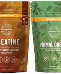 Primal Creatine Powder + Super Greens Powder Bundle 2Pack Build Strength Boost Recovery & Support Wellness 30 Servings Each