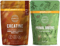 Primal Creatine Powder + Super Greens Powder Bundle 2Pack Build Strength Boost Recovery & Support Wellness 30 Servings Each