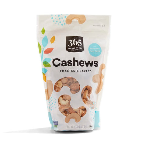 365 by Whole Foods Market, Roasted Unsalted Cashews, 16 Ounce
