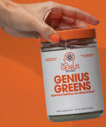 Genius Super Greens Powder Nootropic Supplement Organic Spirulina Powder w/ Lions Mane Kale and Antioxidants Amazing Green Superfood Juice Smoothie Mix For Energy Immunity Booster Vibrance