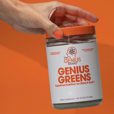 Genius Super Greens Powder Nootropic Supplement Organic Spirulina Powder w/ Lions Mane Kale and Antioxidants Amazing Green Superfood Juice Smoothie Mix For Energy Immunity Booster Vibrance