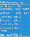 Bioglan Biotic Balance 50 Billion Cfu, With Vitamin C For Digestive Health And Immune Support, Super Strength, 4 Live Strains, Fridge Free, One Month Supply - 30 Capsules
