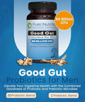 Pure Nutrition Good Gut Men'S Probiotics 60 Billion Cfu 20 Strains 60 Caps Probiotics For Men With Organic Prebiotic Blend Once Daily Non Gmo Gluten Free