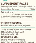 HerbEra - Chinese Motherwort A120 Alcohol Herbal Extract Tincture, Super-Concentrated Wildcrafted Chinese Motherwort (Yi Mu Cao, Leonurus japonicus) Dried Herb (4 Fl Oz)