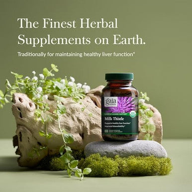 Gaia Herbs Milk Thistle Liver Supplement & Cleanse Support For Maintaining Healthy Liver Function 60 Vegan Capsules (20Day Supply)