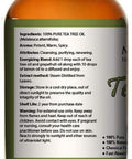 Tea Tree Oil - 100% Pure and Natural Therapeutic Grade Australian Melaleuca Backed by Medical Research - Huge 4 oz Glass bottle