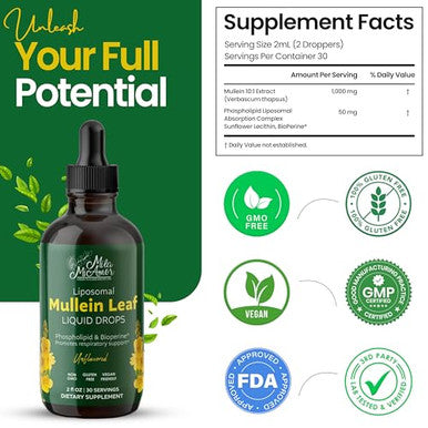 Mila Miamor Mullein Drops For Lungs 2 Floz