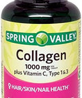 Spring Valley Collagen 1000mg Per Tablet Plus Vitamin C Type 1 and 3 120ct by Equate