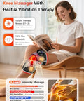 Halidodo Upgrade 4 Massage Area Knee Brace & Red Light Therapy For Knee Cord-Free Rechargeable Controller 20Min Auto Shut-Off 660Nm & 850Nm Red Light Therapy Device For Knee/Elbow/Shoulder.