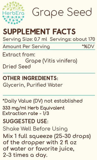 Grape Seed B120 (2pcs) Alcohol-Free Herbal Extract Tincture, Concentrated Liquid Drops Natural Grape (Vitis Vinifera) Dried Seed (2x4 Fl Oz)