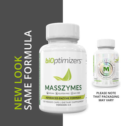 BiOptimizers - MassZymes Digestive Enzymes (250 Capsules) and Gluten Guardian (90 Capsules) Supplement Bundle