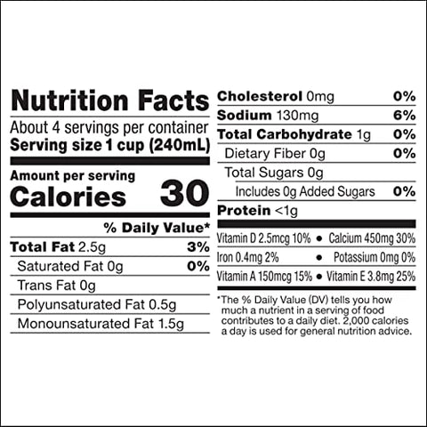So Delicious Dairy Free Shelf-Stable Almond Milk, Unsweetened, Vegan, Non-GMO Project Verified, 1 Quart