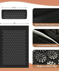 Homlyns Heated Acupuncture Mat - 6 Heat Levels With 2 Hours Auto Off And 4 Adjustable Time Settings Heating Acupressure Mat Full Body Massage Relieve Stress And Improve Sleep Black