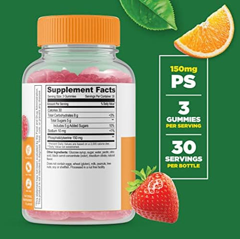Lifeable Vitamin D 10000 Iu + Phosphatidylserine (Ps) Gummies Bundle Great Tasting Vitamin Supplement Gluten Gmo Chewable Gummy