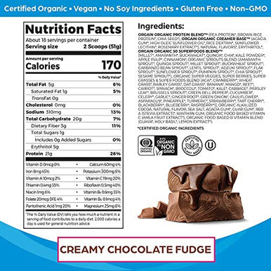 Orgain Organic Protein + Superfoods Powder And Orgain Organic Vegan Protein Powder Bundle (2.02 Lb + 2.03 Lb)