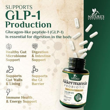 Akkermansia Probiotic, Inulin Prebiotic Fiber, Glp-1 Probiotic - Support Glp-1 Production, Akkermansia Muciniphila Probiotic Supplement For Digestive & Gut Health Support For Women & Men, 60 Capsules