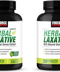 Force Factor Herbal Laxative for Constipation Relief for Adults Digestion Supplement Made with Senna to Cleanse Detox and Soothe Laxatives for Constipation for Women and Men 250 Tablets