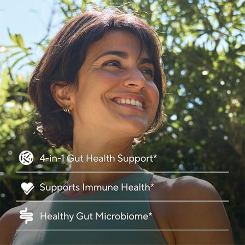 Sunergetic Premium 4In1 Probiotic Prebiotic Postbiotic & Digestive Enzymes For Men & Women " Supports Gut Digestion & Immunity "Complete Gut Health With Pre Post Probiotics & Digestive Enzymes"60 Capsules