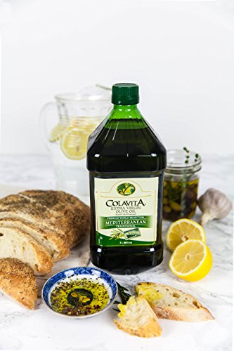 Colavita Mediterranean Extra Virgin Olive Oil | Cold Pressed Blend from Italy, Greece, Spain, Tunisia, Turkey and Morocco | Full-Bodied Flavor with Velvety Texture | OU Kosher | 34 Fl Oz (1 L)