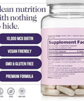 NAKED Biotin 10000mcg Max Strength Vitamin B7 Supplement for Healthy Hair Skin and Nails Support NonGMO GlutenFree Vegan Supports Keratin Production 120 Capsules