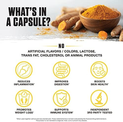 Ambrosia Golden Super Turmeric Bioavailable Curcumin Support Healthy Gut & Brain Health Joint Support 765Mg Of Active Curcuminoids 60 Veggie Capsules (30 Day Supply)