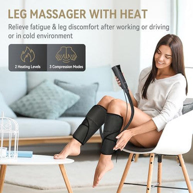 Fit King Air Compression Leg Massager With Heat - Great For Wife Mom Dad