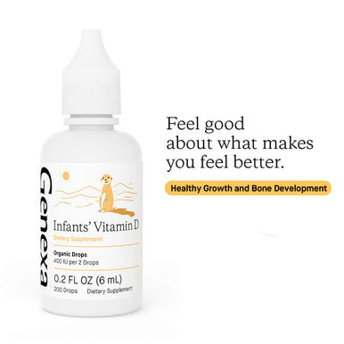 Genexa Infants Vitamin D Liquid Drops For Baby & Toddler | Usda Organic Vitamin D3 For Newborn | Immune Support & Bone Health |