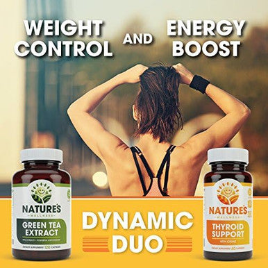 Thyroid Support Complex With Iodine For Energy Levels, Weight Loss, Metabolism, Fatigue & Brain Function - Natural Health Supplement Formula: L-Tyrosine, Selenium, Kelp, Bladderwrack, Ashwagandha, Etc