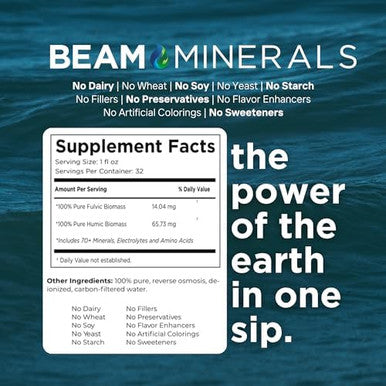 Beam Minerals Micro-Boost Humic Mineral Blend And Insta-Lytes Natural Liquid Electrolytes 2Oz