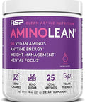 Rsp Nutrition Vegan Aminolean Pre Workout Energy (Acai 25 Servings) With Truefit Protein Powder (Vanilla 2 Lb)