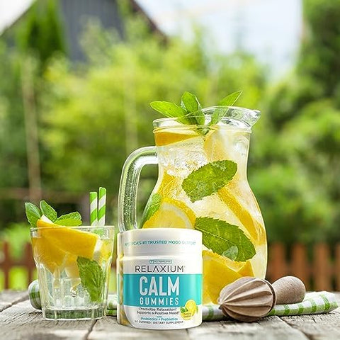 Relaxium Calm Gummies Calm Gut Health + Immune Support Developed In The Usa With Vitamin B6 Magnesium Ltheanine + Prebiotic & Probiotic Blend Lemon Flavor 60 Gummies