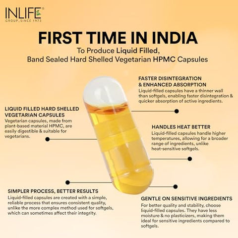 Inlife Plant Based Natural Vitamin E Oil Supplement For Women & Men 30 Vegetarian Capsules