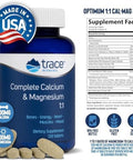 Trace Minerals Complete Calcium and Magnesium 1: 1 Dietary Supplement for Bone Health and Energy Support Mineral Supplement to Aid Immune Health Formula with Sea Minerals 120 Tablets (30 Servings)