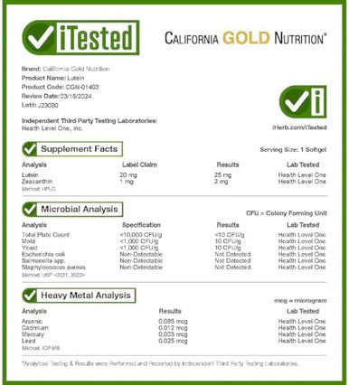 California Gold Nutrition Lutein With Zeaxanthin Extracted From Marigold Flowers Supports Overall Macular Health Non Gmo Soy Gluten 20 Mg 120 Veggie Softgels