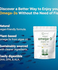 Micro Ingredients Vegan Omega 3 Algae Oil 240 Veggie Softgels Fish Oil Alternative Dha 500Mg & Dpa 100Mg Carrageenan Free Plant-Based Omega 3 With Flaxseed & Ala Lemon Flavored
