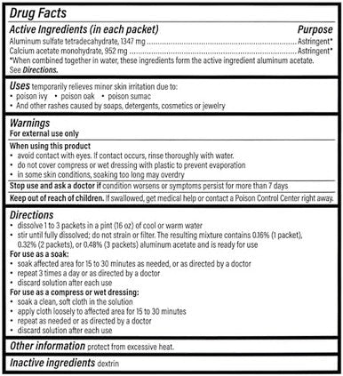 Domeboro Medicated Soak Rash Relief (Burows Solution) 12 Count (Pack Of 1) Packaging May Vary