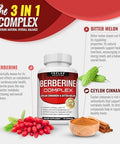 Toplux Berberine With Ceylon Cinnamon And Bitter Melon 2100Mg High Purity 97% Hcl Berberine Supplement Supports Overall Health & Immune System Nongmo Vegan 90 Capsules
