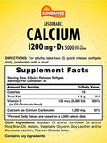 Sundance Calcium 1200 Mg With Vitamin D3 5000 Iu 60 Absorbable Softgels Nongmo & Gluten Supplement