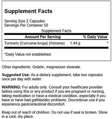 Swanson Full Spectrum Turmeric - Herbal Supplement Supporting Joint Health & Mobility - Natural Formula Supporting Digestive Health - (100 Capsules 720mg Each)